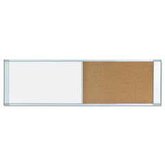 MasterVision 48 in. x 18 in. Combo Cubicle Workstation Dry Erase/Cork Board - Tan/White Surface, Aluminum Frame