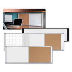 MasterVision 48 in. x 18 in. Combo Cubicle Workstation Dry Erase/Cork Board - Tan/White Surface, Aluminum Frame