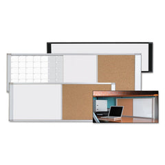 MasterVision 48 in. x 18 in. Combo Cubicle Workstation Dry Erase/Cork Board - Tan/White Surface, Aluminum Frame