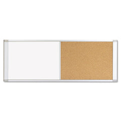 MasterVision 48 in. x 18 in. Combo Cubicle Workstation Dry Erase/Cork Board - Tan/White Surface, Aluminum Frame