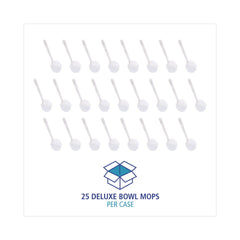 Boardwalk 12 in. Deluxe Plastic Bowl Mop with 2 in. Mop Head - White (25/Carton)