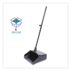 Boardwalk 34 in. Plastic/Aluminum Handle 11-3/4 in. Wide Lobby Dust Pan - Black/Silver