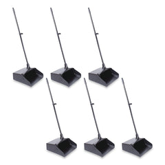 Boardwalk 34 in. Plastic/Aluminum Handle 11-3/4 in. Wide Lobby Dust Pan - Black/Silver