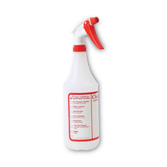 Boardwalk HDPE 32 oz. Trigger Spray Bottles - Clear/Red (3/Pack)