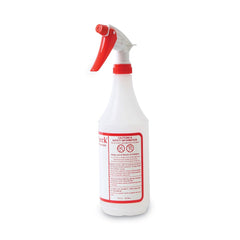 Boardwalk HDPE 32 oz. Trigger Spray Bottles - Clear/Red (3/Pack)
