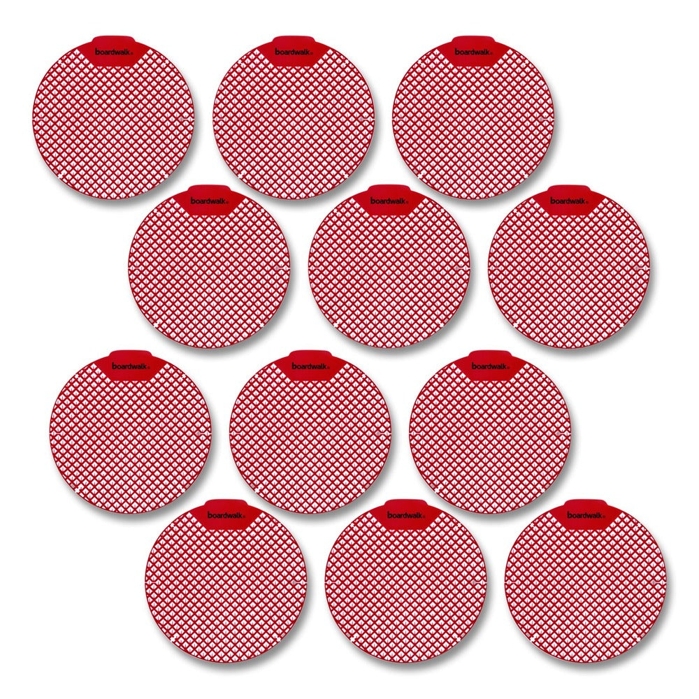 Boardwalk FGVIN-P-012I072M-20-21430 1.8 oz. Urinal Screen - Cherry Scent, Red (1-Dozen)