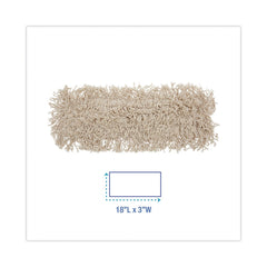 Boardwalk 18 in. x 3 in. Cotton Dust Mop Head - White