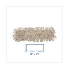 Boardwalk 24 in. x 3 in. Cotton Dust Mop Head - White