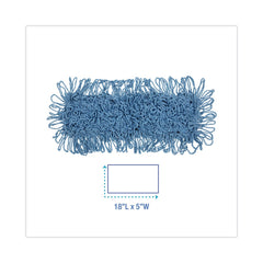 Boardwalk 18 in. x 5 in. Cotton/Synthetic Looped-End Mop Head - Blue