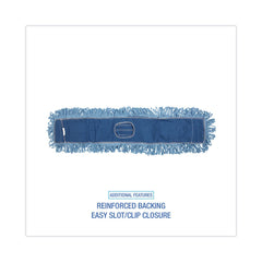 Boardwalk BWK1136 36 in. x 5 in. Looped-End Cotton/ Synthetic Blend Dust Mop Head - Blue