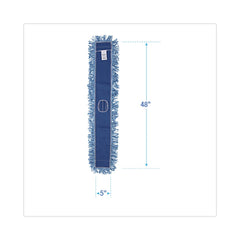 Boardwalk 48 in. x 5 in. Cotton/Synthetic Blend Dust Mop Head - Blue