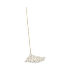 Boardwalk 16 oz. Cotton Head Deck Mop with 48 in. Oak Wood Handle - White (6/Carton)