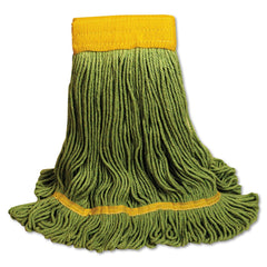 Boardwalk EcoMop Looped-End Mop Head with Recycled Fibers - Large Size, Green