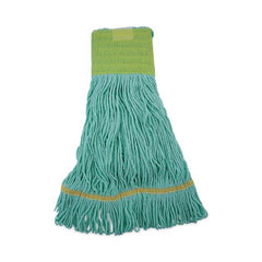 Boardwalk BWK1200MCT EcoMop 12/Carton Recycled Fibers, Looped-End Mop Head - Medium, Green