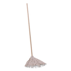 Boardwalk BWK120C Handle/Deck Mops with No. 20 Head and 54 in. Handle - White Cotton Head/Natural Wood Handle (6/Carton)