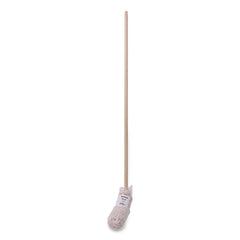 Boardwalk BWK120C Handle/Deck Mops with No. 20 Head and 54 in. Handle - White Cotton Head/Natural Wood Handle (6/Carton)