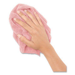 Boardwalk 12 in. x 12 in. Microfiber Cloths - Pink (12/Pack)