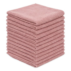 Boardwalk 12 in. x 12 in. Microfiber Cloths - Pink (12/Pack)