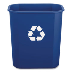 Boardwalk 3 Gallon Polypropylene Deskside Recycling Bin - Blue