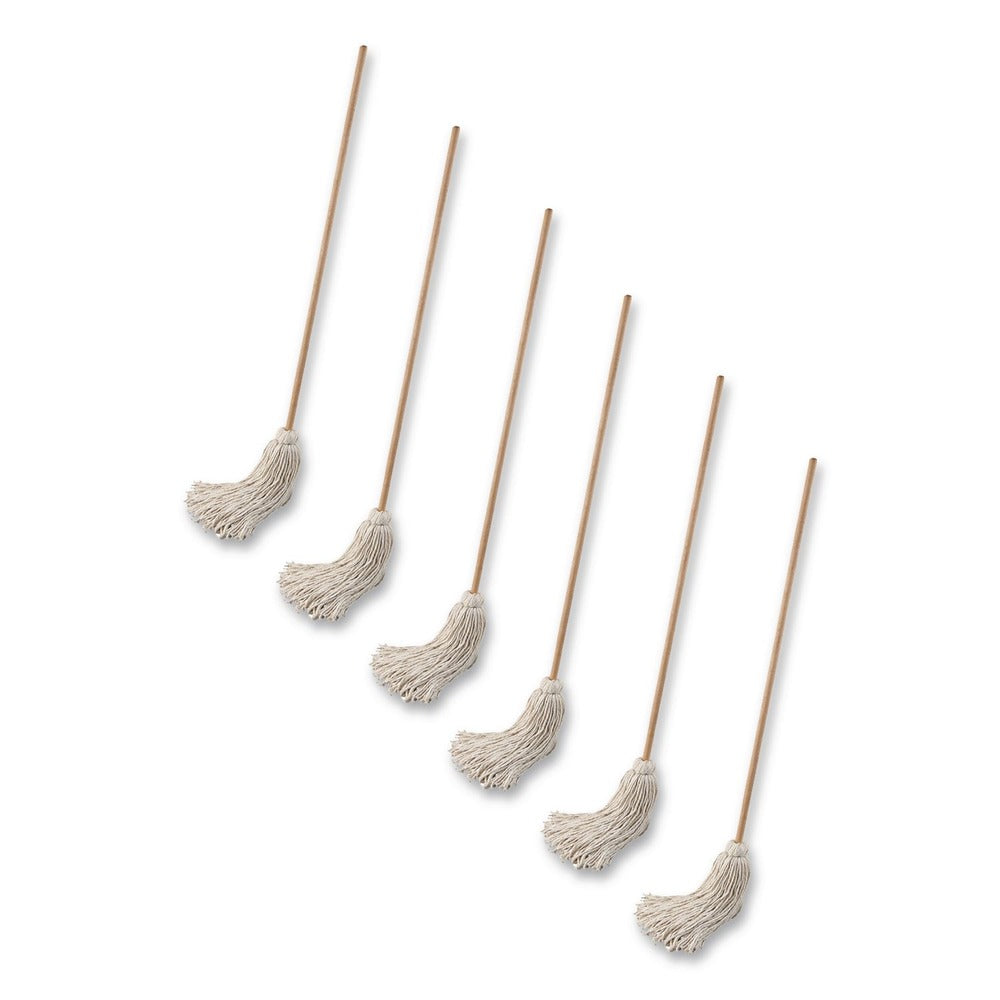Boardwalk #32 White Cotton Head 54 in. Natural Wood Handle Handle/Deck Mop (6/Pack)