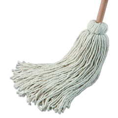 Boardwalk #32 White Cotton Head 54 in. Natural Wood Handle Handle/Deck Mop (6/Pack)