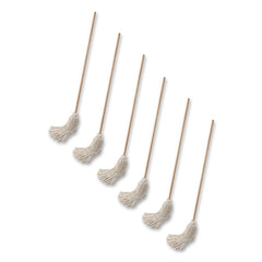 Boardwalk #32 White Cotton Head 54 in. Natural Wood Handle Handle/Deck Mop (6/Pack)