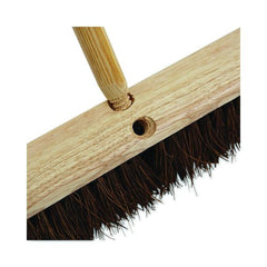 Boardwalk BWK137 Heavy-Duty Threaded End Lacquered Hardwood 1.13 in. Diameter x 60 in. Broom Handle - Natural
