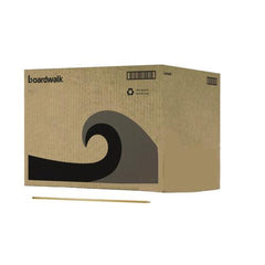 Boardwalk BWK137 Heavy-Duty Threaded End Lacquered Hardwood 1.13 in. Diameter x 60 in. Broom Handle - Natural