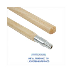Boardwalk 1.13 in. Diameter x 60 in. Handle Length Metal Tip Threaded Hardwood Broom Handle - Natural