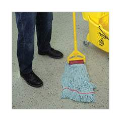 Boardwalk EchoMop with Looped-End Synthetic/Cotton Wet Mop Head - Large, Blue (12/Carton)