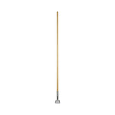 Boardwalk 1 in. x 60 in. Lacquered Wood Swivel Head Clip-On Dust Mop Handle - Natural