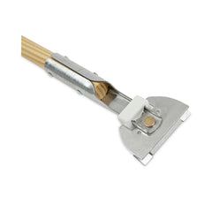 Boardwalk 1 in. x 60 in. Lacquered Wood Swivel Head Clip-On Dust Mop Handle - Natural