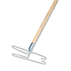 Boardwalk 0.94 in. Diameter x 48 in. Length Wedge Dust Mop Head Frame/Lacquered Wood Handle - Natural