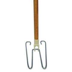 Boardwalk 0.94 in. Diameter x 48 in. Length Wedge Dust Mop Head Frame/Lacquered Wood Handle - Natural