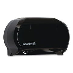 Boardwalk 13 in. x 6.75 in. x 8.75 in. Standard Twin Toilet Tissue Dispenser - Black