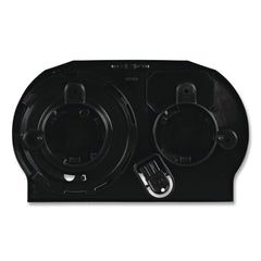 Boardwalk 13 in. x 6.75 in. x 8.75 in. Standard Twin Toilet Tissue Dispenser - Black
