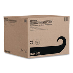Boardwalk BWK1503 7.9 in. x 5.6 in. x 7.9 in. Interfold Napkin Dispenser - Black