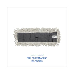 Boardwalk 24 in. x 5 in. Disposable Cotton/Synthetic Cut End Dust Mop Head - White