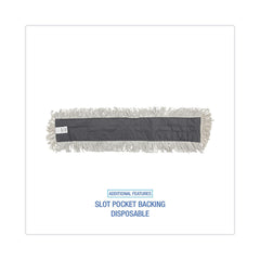 Boardwalk 36 in. x 5 in. Disposable Cotton/Synthetic Dust Mop Head with Sewn Center Fringe - White