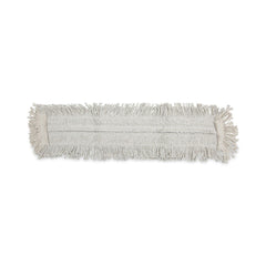 Boardwalk 36 in. x 5 in. Disposable Cotton/Synthetic Dust Mop Head with Sewn Center Fringe - White