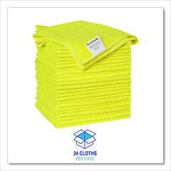 Boardwalk 16 in. x 16 in. Microfiber Cleaning Cloths - Yellow (24/Pack)