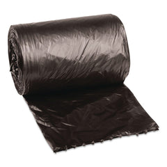 Boardwalk 4 Gallon 0.35 mil 17 in. x 17 in. Perforated Roll Low-Density Waste Can Liners - Black (50 Bags/Roll, 20 Rolls/Carton)