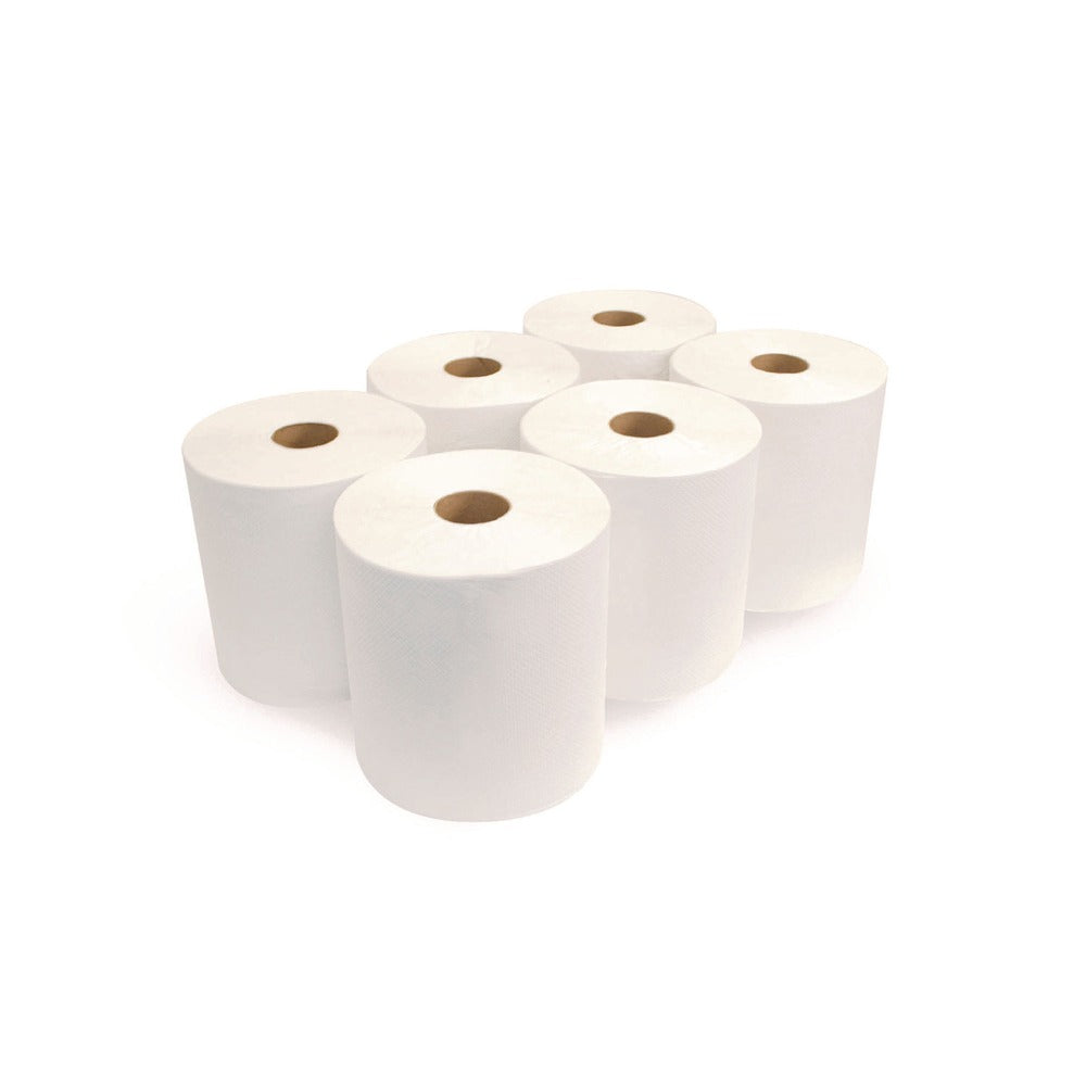 Boardwalk 1-Ply 8 in. x 800 ft. Green Universal Roll Towels - Natural White (6 Rolls/Carton)