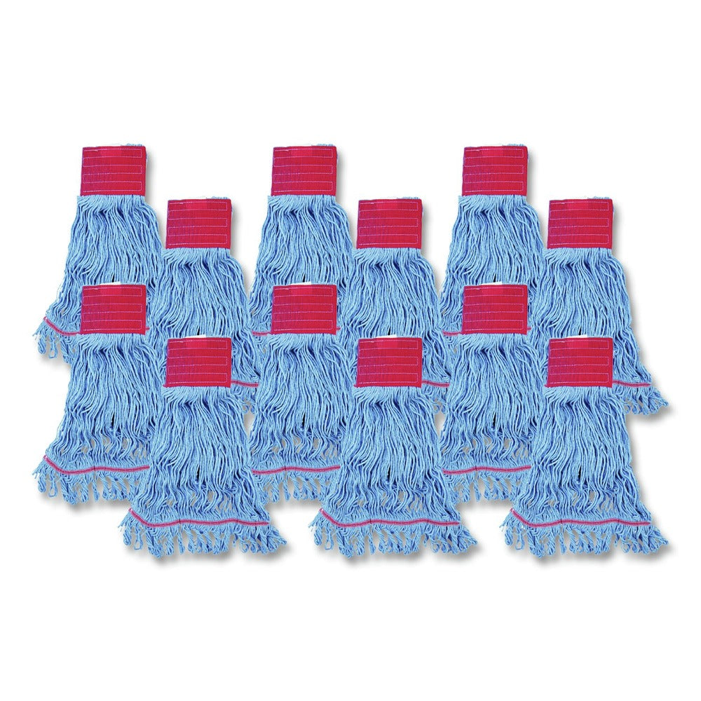 Boardwalk Pro Loop Web/Tailband Mop Head - Large, Blue (1-Dozen)
