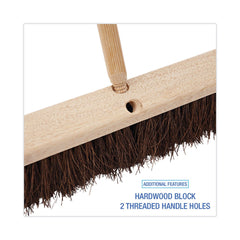 Boardwalk 18 in. Brush 3.25 in. Natural Palmyra Fiber Bristles Floor Brush Head