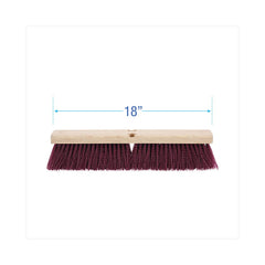 Boardwalk 3 in. Maroon Heavy-Duty Polypropylene Bristles 18 in. Brush Floor Brush Head