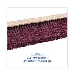 Boardwalk 3.25 in. Maroon Stiff Polypropylene Bristles 24 in. Brush Floor Brush Head