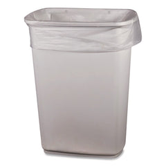 Boardwalk 16 Gallon 0.5 mil 24 in. x 32 in. Perforated Roll Low-Density Waste Can Liners - Clear (500/Carton)