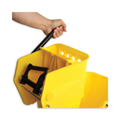 Boardwalk BWK2635COMBOYEL 8.75 Gallon Pro-Pac Side-Squeeze Wringer/Bucket Combo - Yellow/Silver