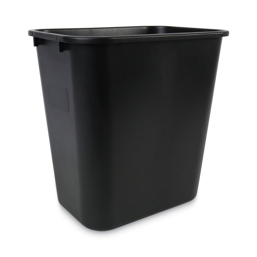 Boardwalk 28 qt. Plastic Soft-Sided Wastebasket - Black